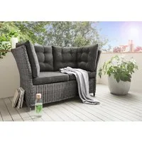Destiny Gartenlounge-Bank PALMA, Aluminium, Polyrattan, 2´er Bank, inkl. Auflagen
