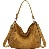 ITALYSHOP24 Schultertasche Damen Tasche Shopper Hobo-Bag Crossbody CrossOver, als Handtasche, Umhängetasche, Shopper tragbar