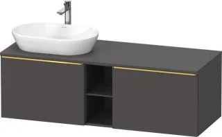 Duravit D-Neo Konsolenwaschtischunterbau wandhängend Graphit Matt 1400x550x459 mm - DE4950L34490000 DE4950L34490000