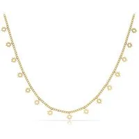 Made by Nami Edelstahlkette Edelstahl Damen Kette in Gold mit kleinen runden Plättchen, Geschenke für Frauen Schmuck Damen 40 + 5 cm Länge