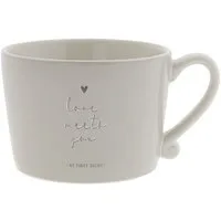 Bastion Collections Tasse Bastion Collections - Tasse Kaffeetasse 300 ml Love meets you Grau, Keramik