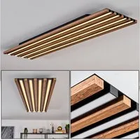 hofstein Deckenleuchte Deckenpanel aus Metall/MDF/Kunststoff in Schwarz/Holzoptik/Weiß, 40 Watt, 3000 Kelvin, Deckenlampe für Schlafzimmer, Esszimmer, Küche