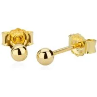 NKlaus Paar Ohrstecker Paar 2,50mm Kugel Ohrstecker 8 Karat 333 Gelbgold Damen Stecker Ohrrin (Paar)