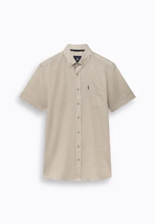 State of Art - Kurzarmhemd mit Streifen beige - Gr. - XXL