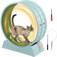 LALAHO Tier-Intelligenzspielzeug Katzenlaufband, leise Laufband für Katzen, PP-Kunststoff, Innendurchmesser 80cm, Sicherheitsschloss-Design, Blau