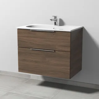 Sanipa 3way Waschtischunterbau zu Geberit Acanto Slim Waschtisch mit 2 Auszügen, Eiche-Arizona UM41180