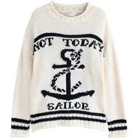 Next Strickpullover Strickpullover mit Matrosen-Schriftzug (1-tlg)