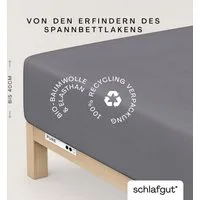 Schlafgut Spannbettlaken PURE BOXSPRING Bio-Baumwolle mit Elasthan, 170 g/m², Bettlaken, Jersey-Elasthan, Gummizug: rundum, (1 Stück), PREMIUM Boxspringbett Laken bis 40 cm Höhe, dehnbar blickdicht, straff