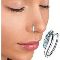 Taffstyle Nasenpiercing Helix Tragus Ohr Piercing Biegbar filigraner Ring mit Kristallen, Ring Zirkonia Glitzer Kristallen Septum Nase Lippe Nasenring Knorpel
