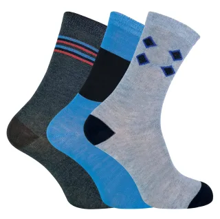 6er-Pack Herren-Socken mit blauem Argyle-Streifen aus Baumwolle in Geschenkbox - Pack C