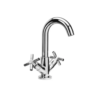 Herzbach Stilo Waschtisch-Zweigriffarmatur 14.953200.1.01 ohne Ablaufgarnitur, chrom