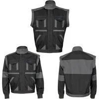 Artmas Arbeitsjacke Arbeitsjacke Arbeitsweste 2in1 Bundjacke Berufsjacke abnehmbare Ärmel Abgeschlossen mit einem Klettverschluss am Hals