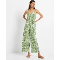 bonprix Jumpsuit mit modischem Druck, aus Viskose, figurumspielende Passform