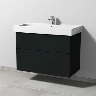 Sanipa 3way Waschtischunterbau zu Geberit iCon Waschtisch mit 2 Auszügen, Vulkan-Matt SP6521V