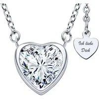 LOVENEST Herzkette Herzkette Silber 925 Halskette *Ich liebe Dich* Herz-Anhänger (Silberkette Anhänger Geschenke für Frauen Weihnachtsgeschenk Freundin, Geschenkset Damenkette Weihnachten Set), Sie Geburtstag Hochzeitstag Liebesbeweis Liebesgeschenk 