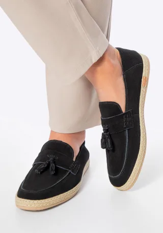Wittchen Herren-Loafer aus schwarzem Wildleder mit Quaste