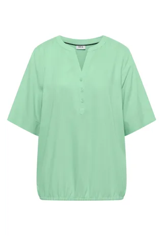 CECIL - Kurzarm Bluse mit Split Neck juicy lime - Gr. - L