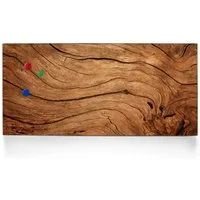 banjado Magnettafel Stahl Trockenes Holz, (inkl. 4 Magnete, Stahlmagnettafel)