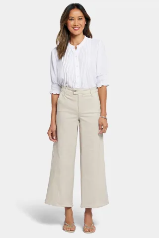 Mona Weite Beinform Hose Ankle Jeans mit Hohem Bund