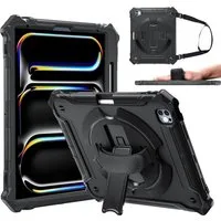 ZtotopCases Tablet-Hülle iPad Pro 13 Zoll 2024 M4 mit Ständer, Stifthalter & Rundumschutz 13 Zoll, 360° Ständer, Stifthalter & Handschlaufe