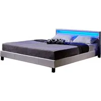 HOME DELUXE Bett LED Bett ASTRO (Set, 2-tlg., Bett und Lattenrost), extra großes gepolstertes Kopfteil,Variante mit oder ohne Matratze