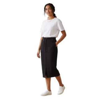 Off White - Midirock für Damen, Fleece (Schwarz/Weiß)