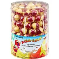 KUEFA Süßigkeit, Küfa Kiba Lolly Lutscher mit Kirsch Banane Geschmack 100 Stück 1800g