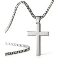 UNIQAL.de Kreuzkette UNIQAL Kreuz Halskette mit Anhänger Symbol (Edelstahl, Casual Style, Unisex, Basic, Deutsches Patent-und Markenamt), Kreuzanhänger