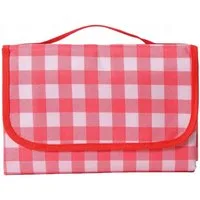 Picknickdecke 200 x 200 cm kariert rot weiß Outdoor Decke für Strand Park Camping, R2 Invest