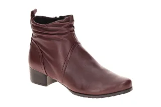 CAPRICE Damen Stiefeletten 25358-41 Bordeauxrot, Echtleder, Extra Weit, Block...