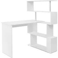 Mondeer Eckschreibtisch Schreibtisch, mit 360 Grad Drehbarem Bücherregal 157 x 45 x 130,5 cm