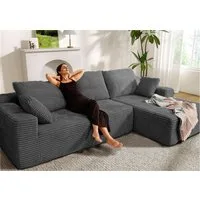 Patbrela Ecksofa Rechtes Ecksofa: 263 x 171 x 59 cm, modular konfigurierbar, 1 Teile, Samtstoff, modulare Konfiguration, keine Montage erforderlich