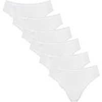 sloggi Tai-Slip 6er Pack 24/7 Cotton Lace (Spar-Set, 6-St) Tai Slip - Baumwolle - Atmungsaktiv - Perfekter Sitz