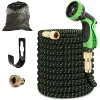 Vivitar Gartenschlauch 22,5 m flexibler Wasserschlauch mit 9 Funktionsdüsen, Hochwertiger multifunktionaler Gartenschlauch, 3-lagiger Latexseele, (perfektes Geschenk für Freunde und Bekannte, Wasserdichter Mehrzweck-Gartenschlauch, weichem Boden), Le