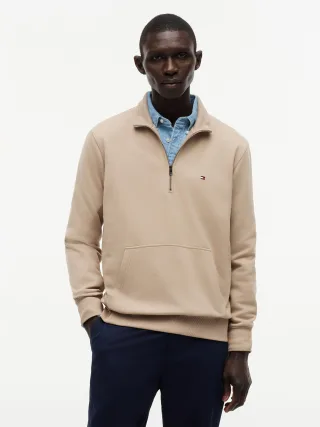 ESSENTIAL TERRY NEW 1/4 ZIP Batique Khaki - Gr. - XL
