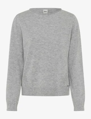 Brax Damen Pullover Style LISA cozy grey, hellgrau, Gr. 44