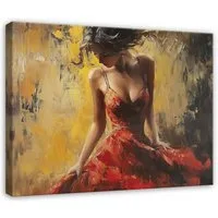 Wallarena Leinwandbild Frau Abstrakt - Gelb - Jugendliche - Wohnzimmer, Frau, 40x30x2cm