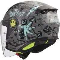 LS2 Motorradhelm LS2 OF622 Funny II Scribble Kinderhelm Grau / Blau L (1er Set), motorradhelm kinder