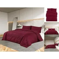vidaXL Bettwäsche Bettwäsche-Set Bordeauxrot 200x220 cm Leichte Mikrofaser Bettzeug Über