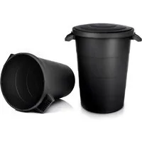 BigDean Mülleimer 2x wetterfeste Universaltonne mit Deckel und 2 stabilen Tragegriffen, Universaltonne, Mit Deckel, 2 Griffen, Indoor & Outdoor