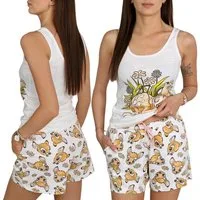 Disney Bambi Pyjama Disney Bambi Damen-Schlafanzug beige, zweiteilig Baumwolle