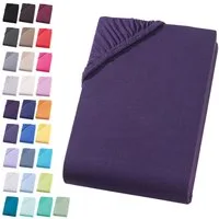 Visaggio Spannbettlaken Jersey aus 100% Baumwolle Spannbetttuch Bettlaken, Jersey, Gummizug: rundum, Spannbettlaken, für Matratzenhöhen bis 22 cm, Steghöhe 30 cm