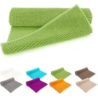 heimtexland Badematte Badvorleger Chenille Badteppich Duschvorleger, rutschhemmend beschichtet, Fußbodenheizung geeignet, schnell trocknend, strapazierfähig, fußbodenheizungsgeeignet, rutschfest, saugstark, Polyester, rechteckig, 45x50 cm, Hochflor, 