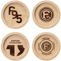 Fortuna Düsseldorf Getränkeuntersetzer Fortuna Düsseldorf Holzuntersetzer 4er-Set
