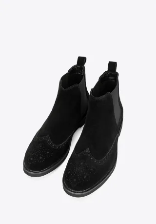 Wittchen Herren-Chelsea-Boots aus schwarzem Wildleder