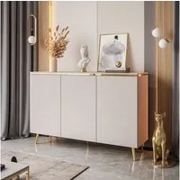 ALLHOUSE24 Kommode LAURA 140 cm Breite KASCHMIR Sideboard Dreitürige Kommode GOLD (1x Kommode), Breite 140 cm