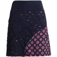Vishes Minirock Damen A-Linie Rock Baumwolle Blumen-Muster elastischer Bund mit Tasche Alternative Bekleidung, Ethno, Hippie, Retro Style