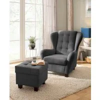 Home affaire Ohrensessel Alexander, B: 92 cm, Sitzhöhe: 44 cm, Set: mit Hocker
