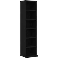 vidaXL CD-Regal CD-Schrank Schwarz Eichen-Optik 21x20x88 cm Holzwerkstoff, 1-tlg.