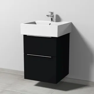 Sanipa 3way Waschtischunterbau zu Duravit Vero Air Waschtisch mit 2 Auszügen, Schwarz-Matt UF43108
